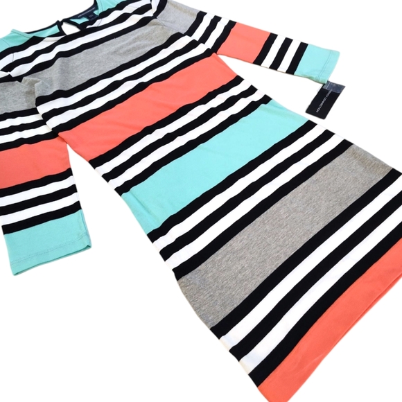 French Connection Jag Stripe Multicolor Dress Womens Size 6 - Picture 2 of 9